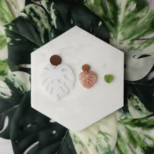Load image into Gallery viewer, Mini Monstera Studs with Silver
