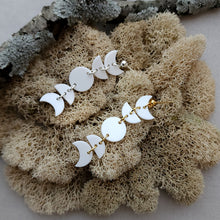 Load image into Gallery viewer, Full Moon Phase Dangles in White