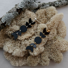 Load image into Gallery viewer, Full Moon Phase Dangles in Black