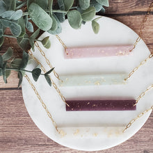 Load image into Gallery viewer, Luminous Large Bar Necklace - Gold Flake