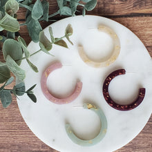 Load image into Gallery viewer, Luminous Large Hoops with Gold Flake