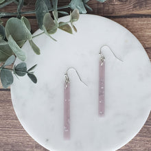 Load image into Gallery viewer, Luminous Long Dangles with Silver Leaf