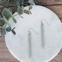 Load image into Gallery viewer, Luminous Long Dangles with Silver Leaf