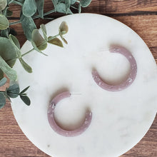 Load image into Gallery viewer, Luminous Large Hoops with Silver Flake