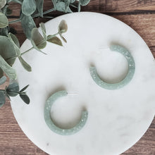 Load image into Gallery viewer, Luminous Large Hoops with Silver Flake