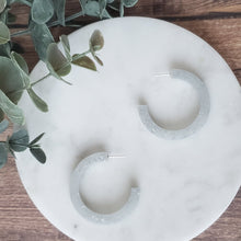 Load image into Gallery viewer, Luminous Large Hoops with Silver Flake
