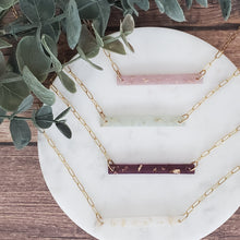 Load image into Gallery viewer, Luminous Small Bar Necklace - Gold Flake