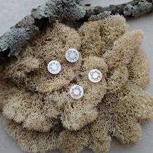 Load image into Gallery viewer, Moon Phase Circle Studs in White