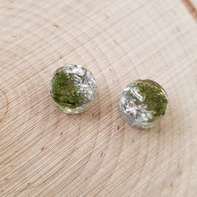 Load image into Gallery viewer, Moss Flat Studs with Leafing
