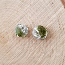 Load image into Gallery viewer, Moss Flat Studs with Leafing
