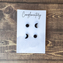 Load image into Gallery viewer, Mini Moon Stud Set in Black - Mystic