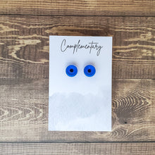 Load image into Gallery viewer, Royal Blue Flat Faced Circle Studs