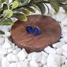 Load image into Gallery viewer, Royal Blue Flat Faced Circle Studs