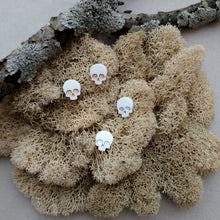 Load image into Gallery viewer, Skull Studs in White