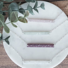 Load image into Gallery viewer, Luminous Small Bar Necklace - Silver Flake