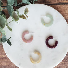 Load image into Gallery viewer, Luminous Small Hoops with Gold Flake