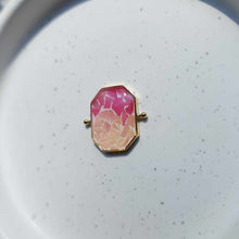 Load image into Gallery viewer, Coral and Pink Rose Mosaic in Gold Octangle
