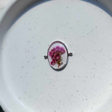 Load image into Gallery viewer, Pink Heather in Silver Oval
