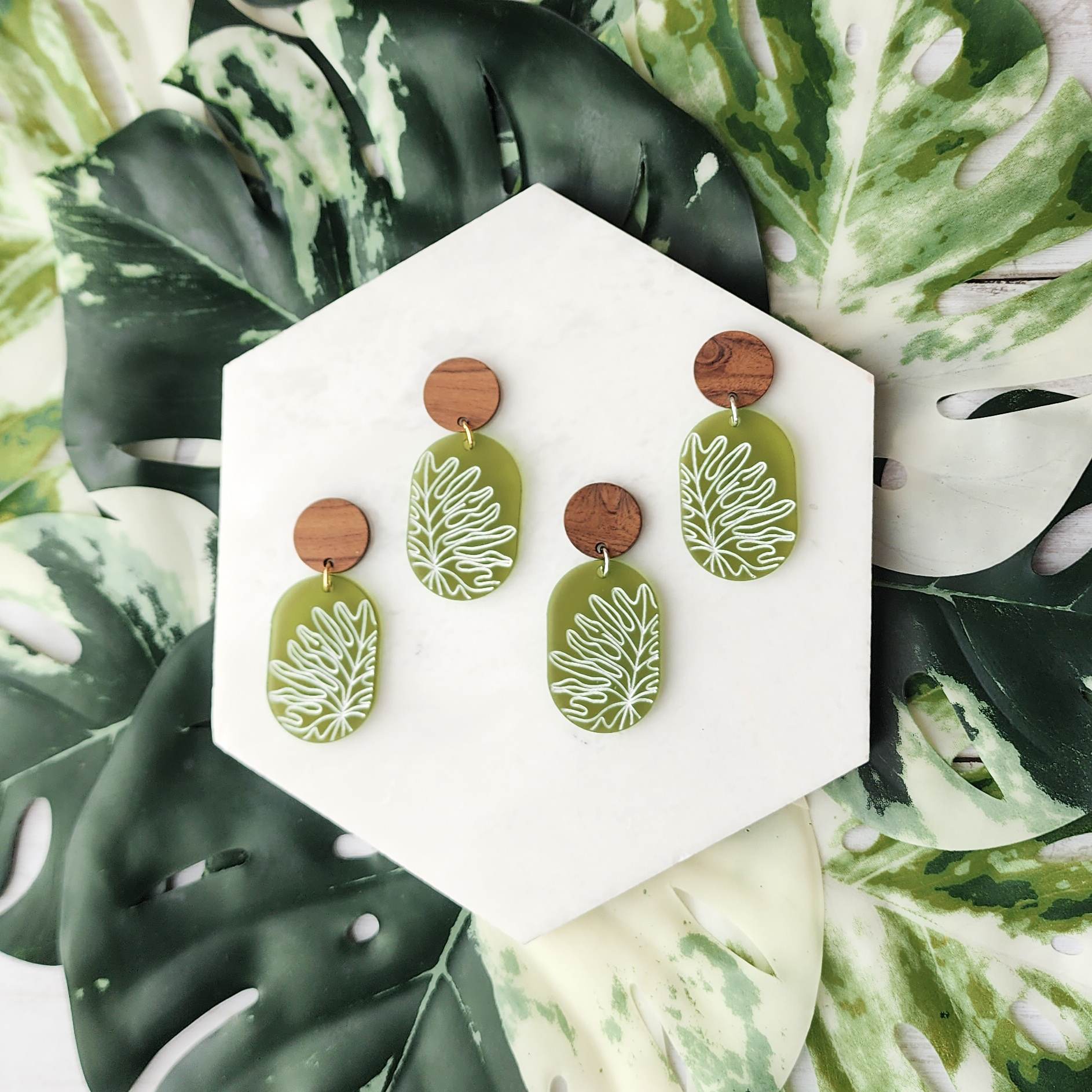 philodendron earrings Philodendron Leaf Dangles – Complementary