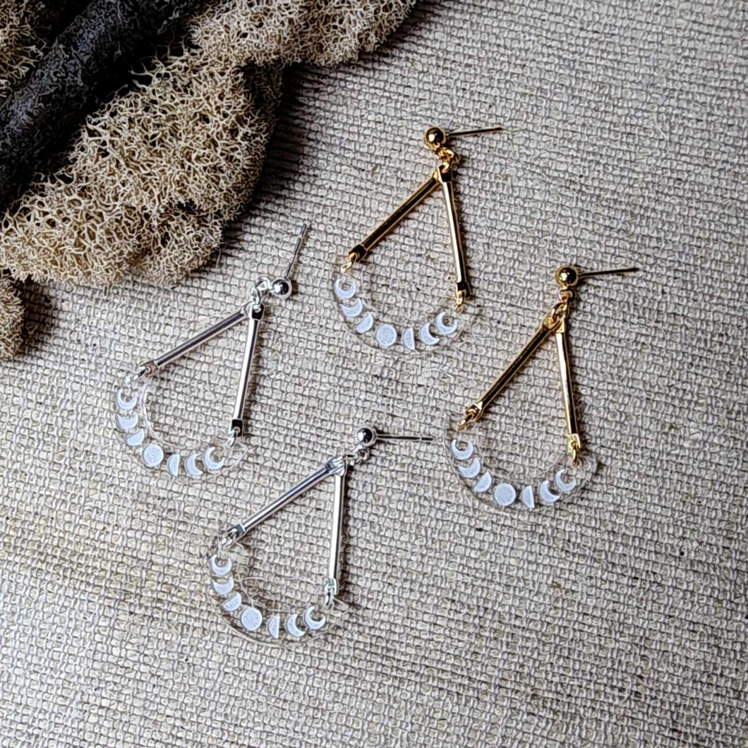 Scale Dangles in Clear with White Detailing