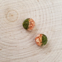 Load image into Gallery viewer, Moss Flat Studs with Leafing

