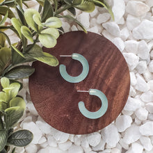 Load image into Gallery viewer, Sea Foam Sea Glass Small Hoops - Vacay

